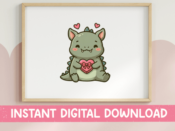 Adorable T-Shirt Designs: Cute Dragon Holding Heart Gift SVG