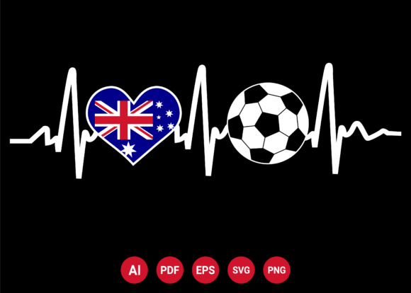 Australia Flag Football Soccer Heartbeat