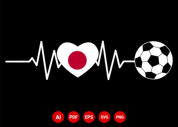 Japan Flag Football Soccer Heartbeat: A Versatile Graphics Asset