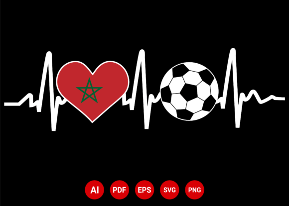 Morocco Flag Football Soccer Heartbeat: A Versatile T-Shirt Design