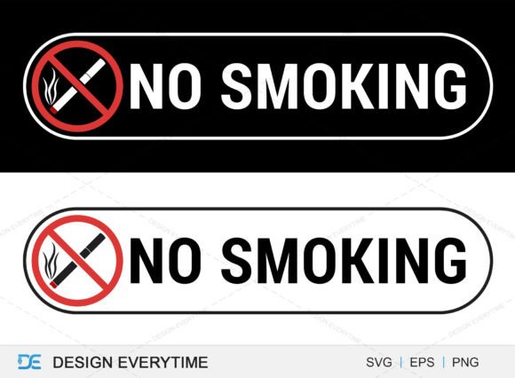 No Smoking Sign: A Bold Graphics Asset for T-Shirt Designs