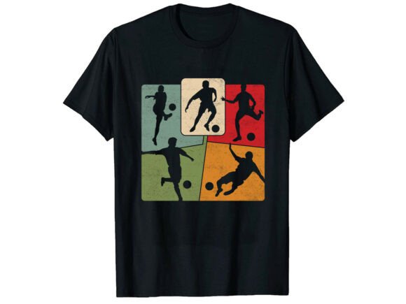 Retro Player Silhouette Soccer T-Shirt: A Bold Graphic Design