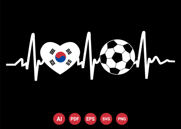 South Korea Football Soccer Heartbeat: A Dynamic T-Shirt Design
