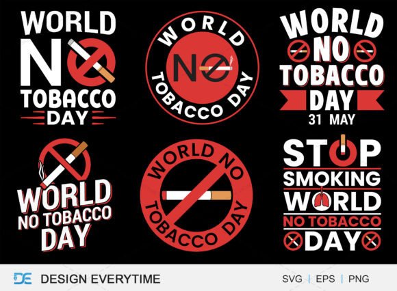 World No Tobacco Day Graphics for T-Shirt Designs